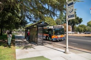 Image of Modesto Area Express Bus at Bus Stop
