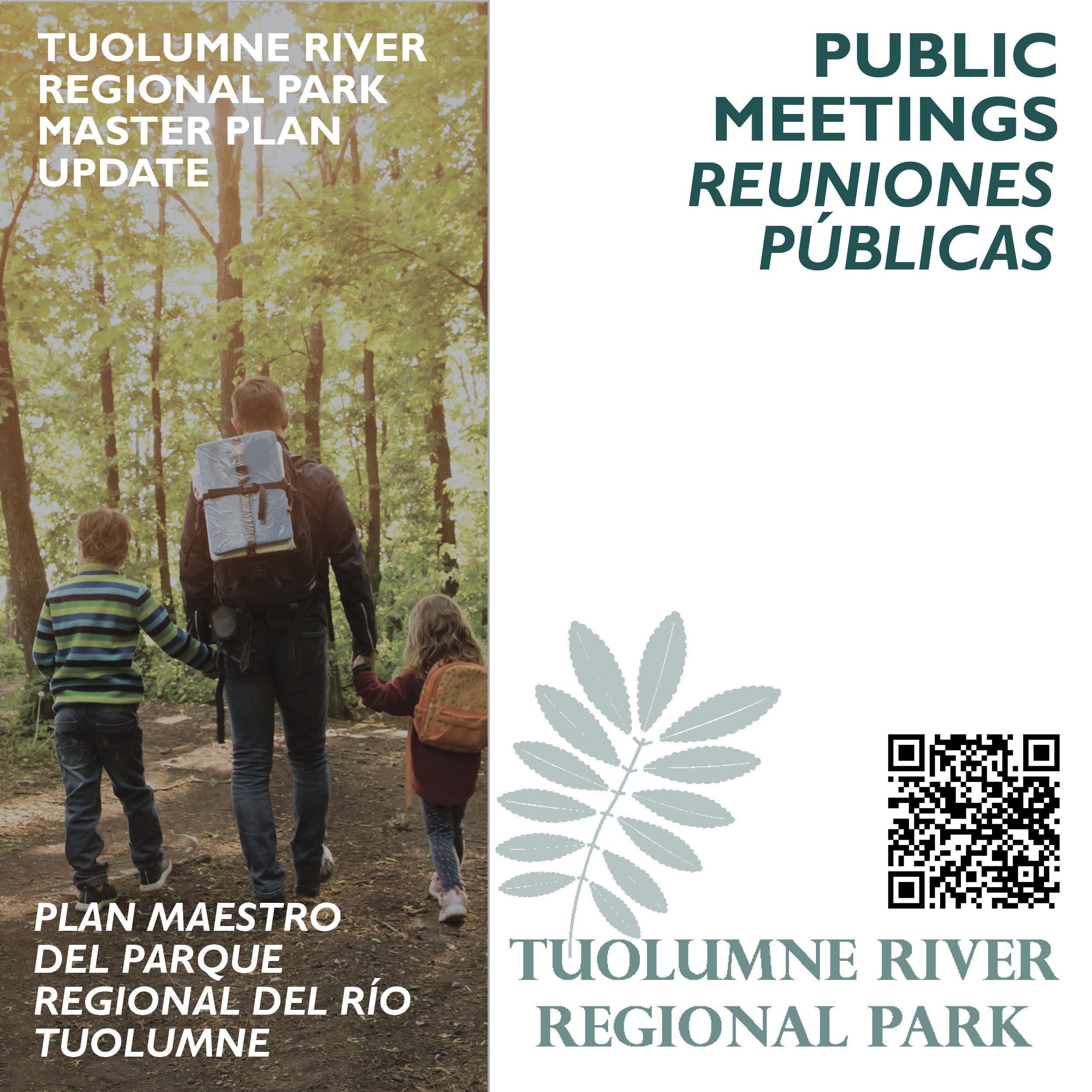Image of three people hiking in the woods. 