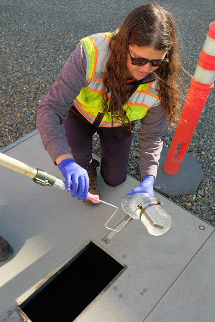 Environmental Compliance Services taking samples.